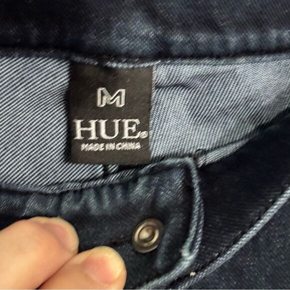 Hue | Women’s Ultra Soft Navy Blue Denim High Waist Skimmer Leggings Dark Wash - Picture 8 of 14